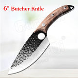 Handmade 1PCS Kitchen Knife with Stainless Steel Rosewood Handle