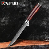 XITUO Damascus Steel VG 10 Japanese Chef Knife- 1 PCS 6'' Boning knife with Color Wood Handle